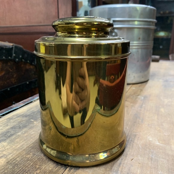 Vintage Brass Cigar Humidor Tin